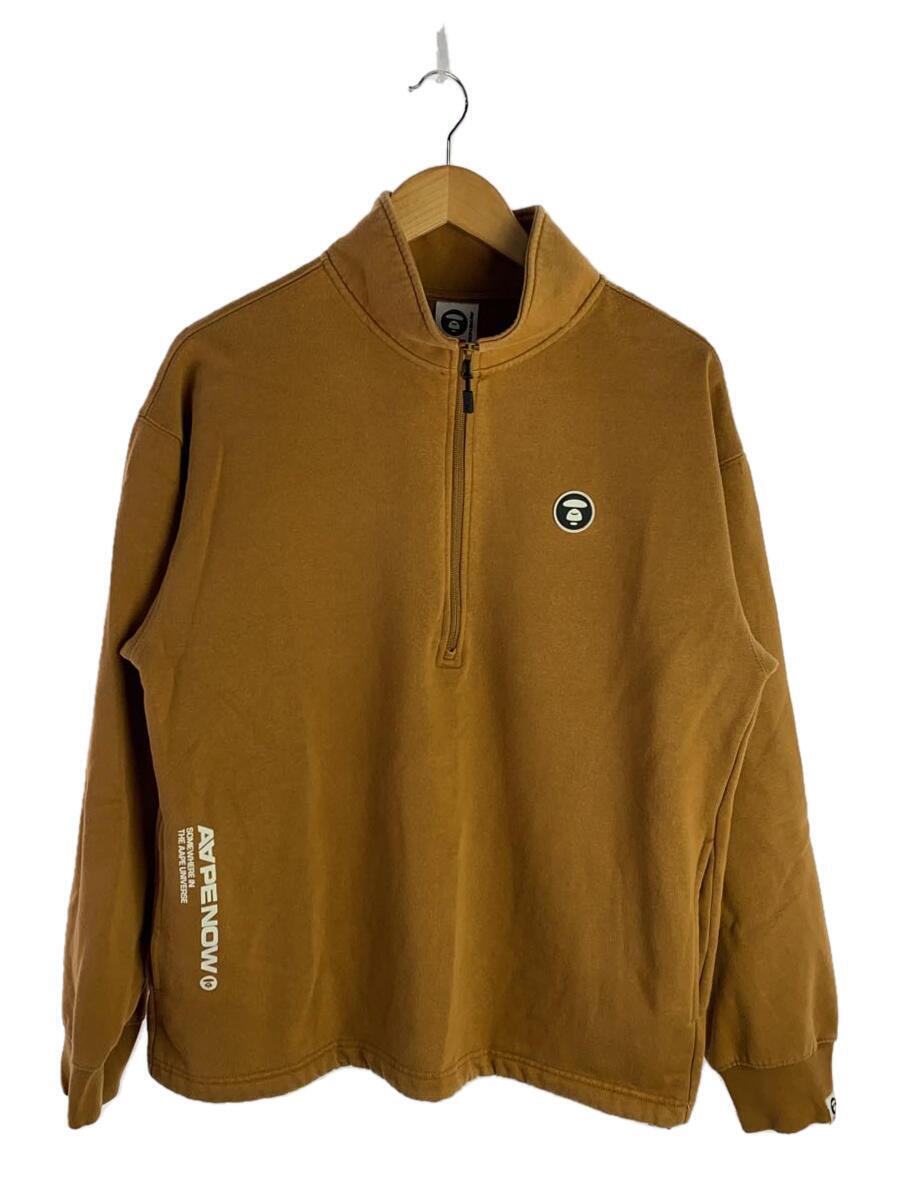 AAPE BY A BATHING APE◆AAPE LOGO ZIP SWEATSHIRT/ハーフジップスウェット/L/コットン/CML_画像1