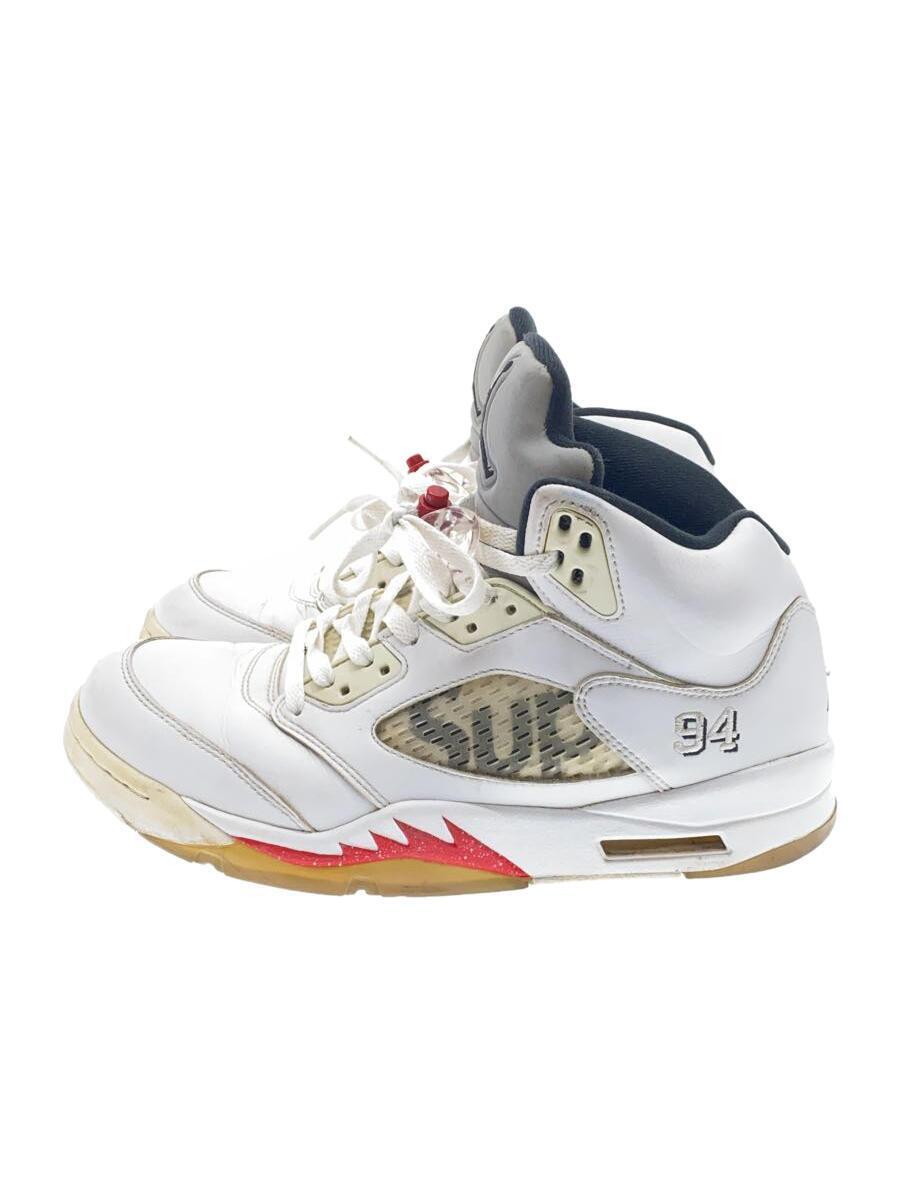 NIKE◆AIR JORDAN 5 RETRO SUPREME/エアジョーダンレトロ/ホワイト/824371-101/27.5//_画像1