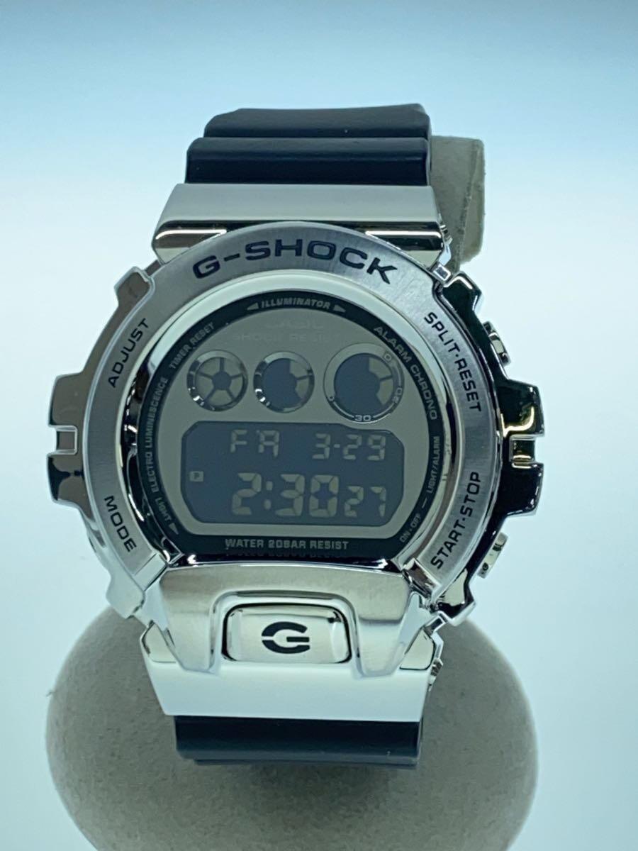 CASIO◆クォーツ腕時計_G-SHOCK/デジタル/ラバー/SLV/BLK//_画像1