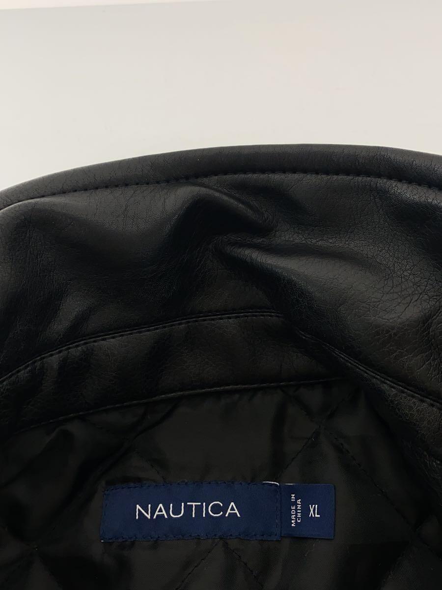 NAUTICA◆レザージャケット・ブルゾン/XL/フェイクレザー/BLK//_画像8