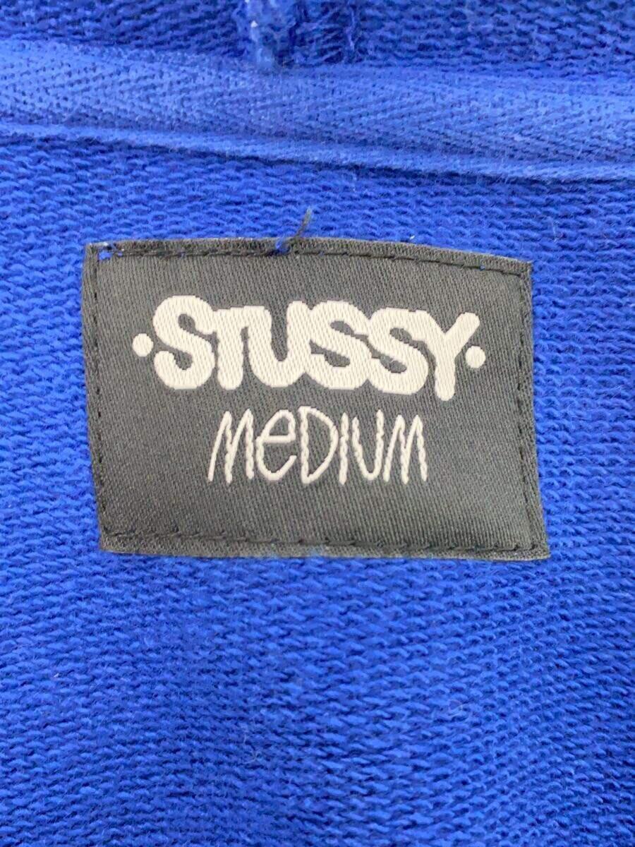 STUSSY◆ジップパーカー/M/コットン/BLU/総柄//_画像3