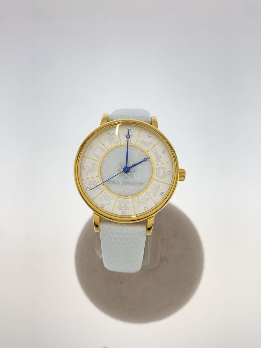 STAR JEWELRY◆腕時計/アナログ/レザー/WHT/WHT/SS//