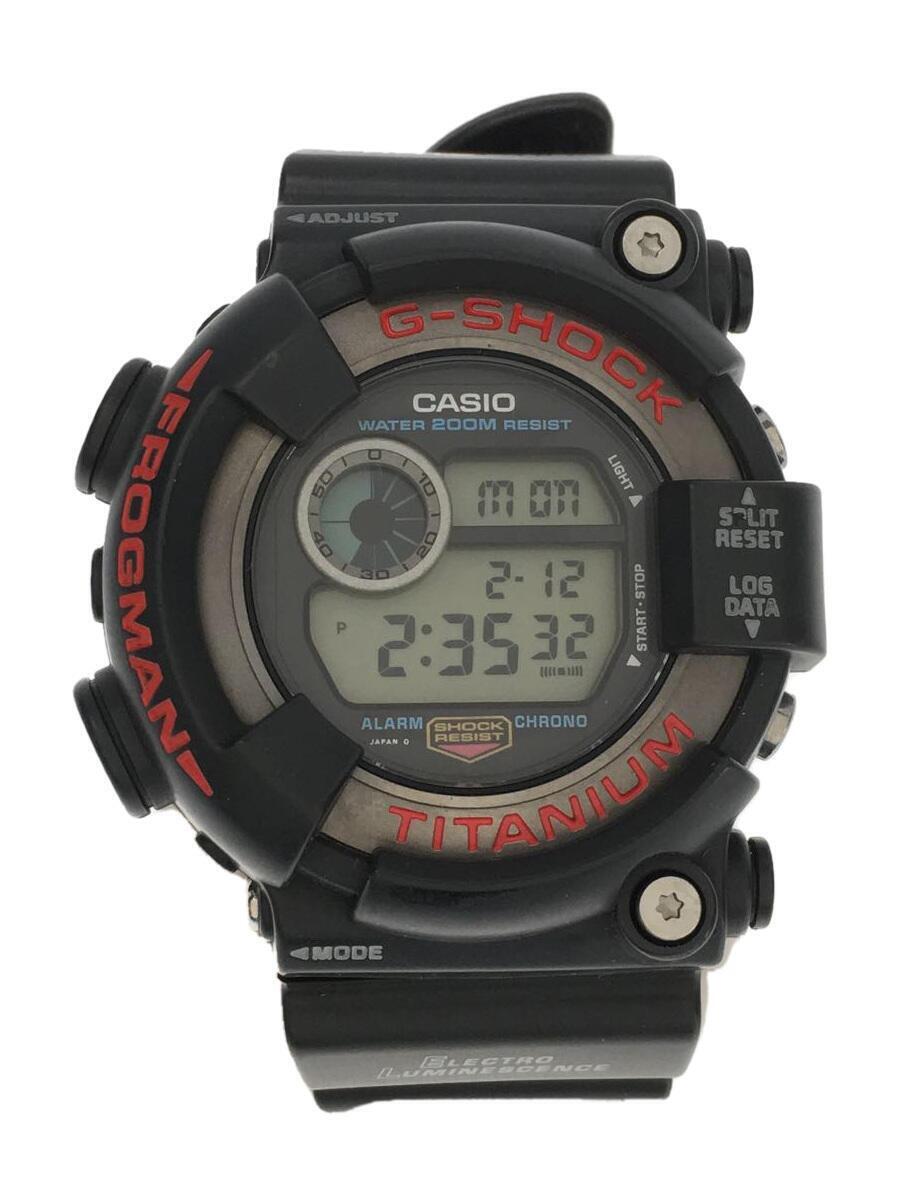 CASIO◆FROGMAN/クォーツ腕時計/デジタル/ラバー/BLK/DW-8200/赤文字//_画像1