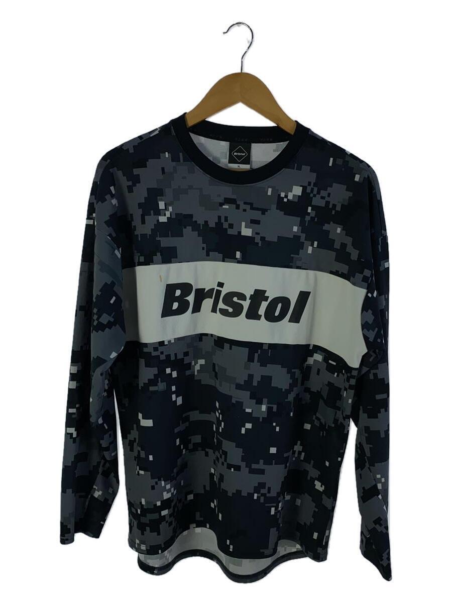 F.C.R.B.(F.C.Real Bristol)◆長袖Tシャツ/XL/ポリエステル/グレー/カモフラ/シミ有/FCRB-192034_画像1