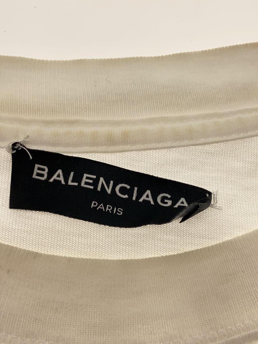 BALENCIAGA◆Tシャツ/M/コットン/ホワイト/T07 508218 TYK67 9000/汚れ大/状態考慮の画像3