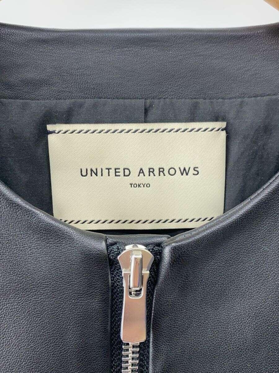 UNITED ARROWS◆レザージャケット・ブルゾン/38/羊革/BLK/1525-136-3441/ユナイテッドアローズ_画像3