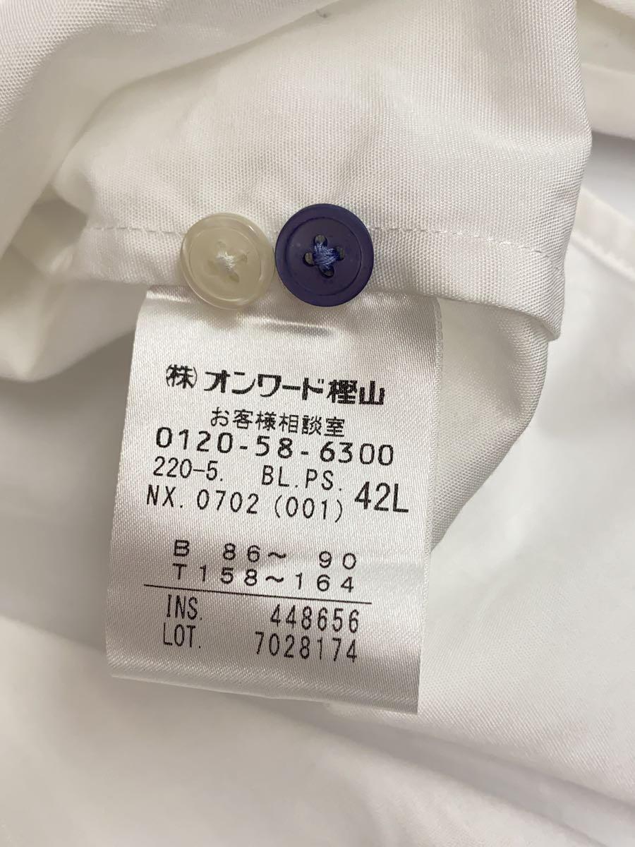 PS Paul Smith◆袖リボン/長袖ブラウス/42/コットン/WHT_画像4