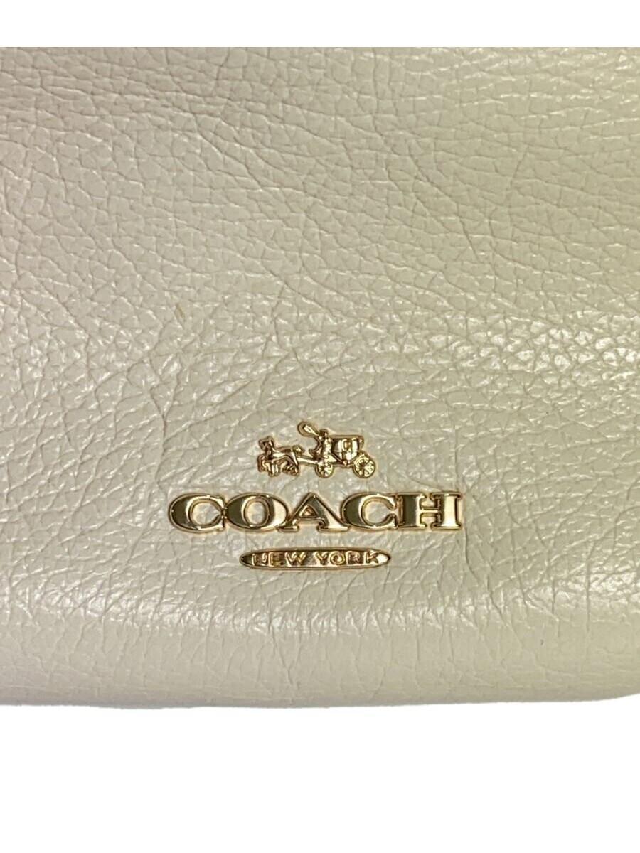 COACH◆ハンドバッグ/レザー/CRM/無地●_画像5