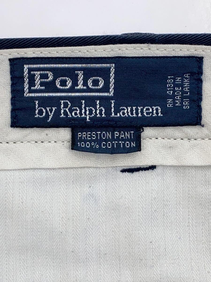 POLO RALPH LAUREN◆ボトム/34/コットン/NVY/無地/71567/色褪せ有_画像4