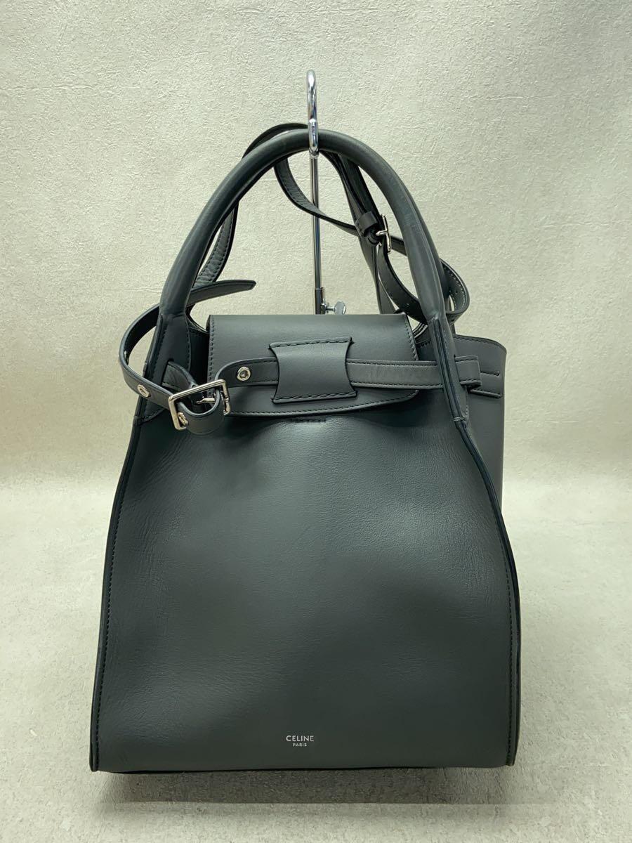 CELINE◆ビッグバッグスモール/ショルダーバッグ/レザー/GRY_画像1