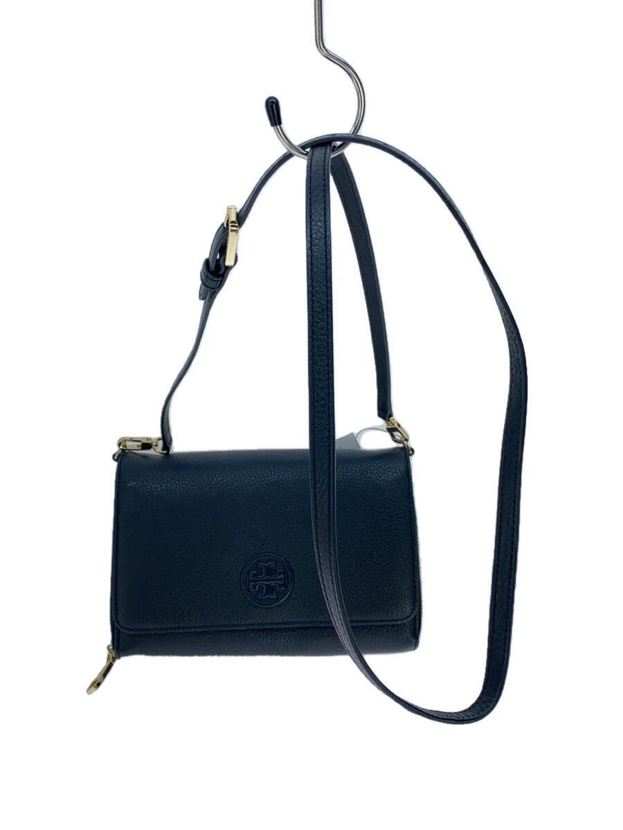 TORY BURCH◆ショルダーバッグ/レザー/BLK_画像1