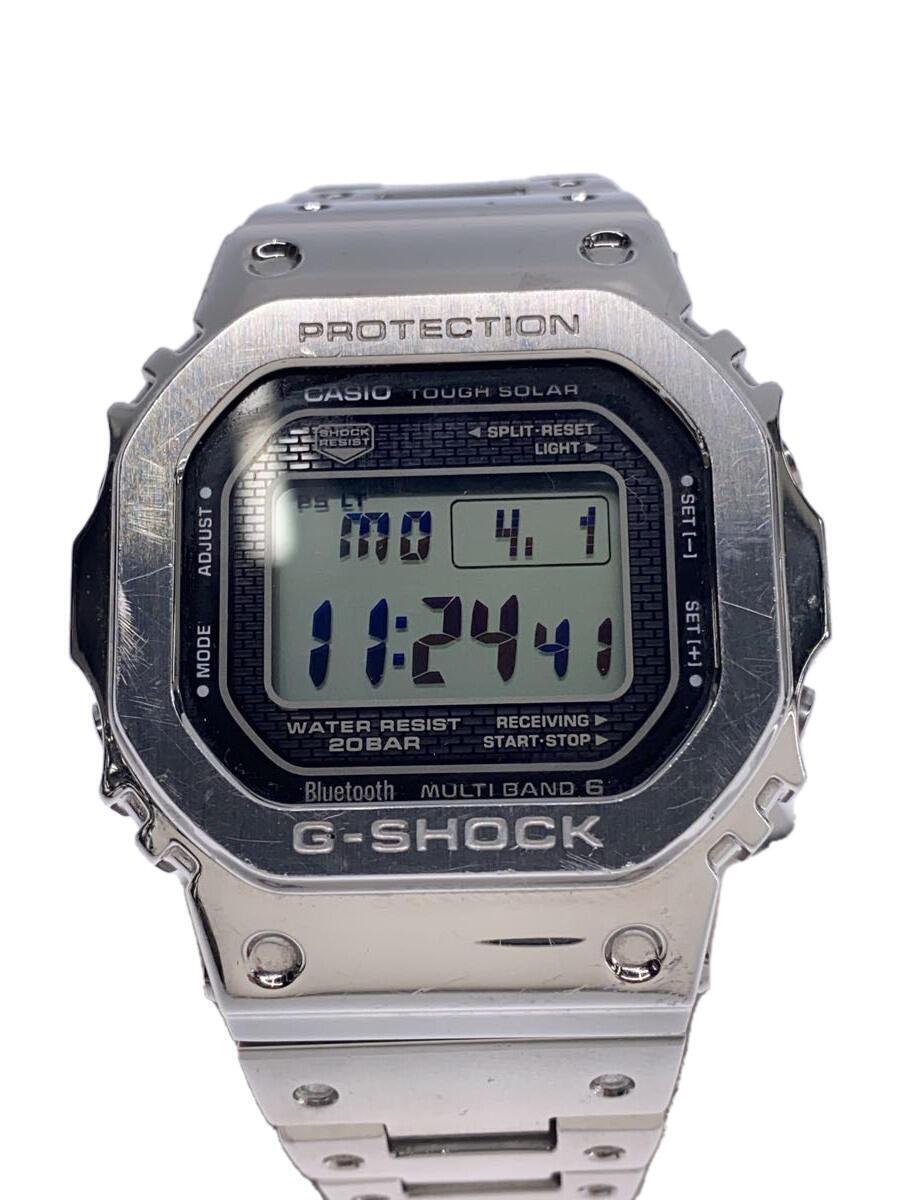 CASIO◆ソーラー腕時計・G-SHOCK/デジタル/SLV/SLV_画像1