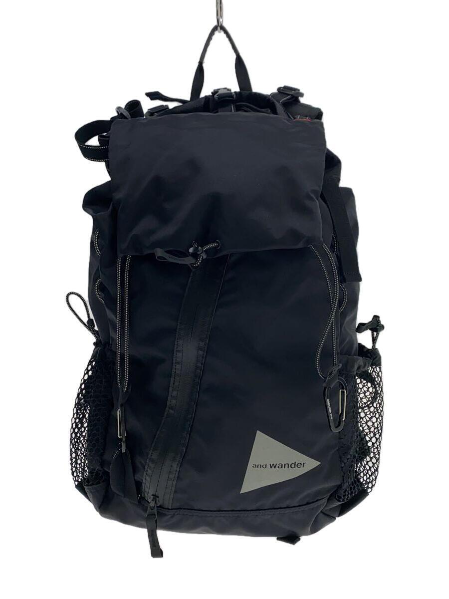 and wander◆ECOPAK 30L backpack/リュック/バックパック/ナイロン/BLK/無地_画像1
