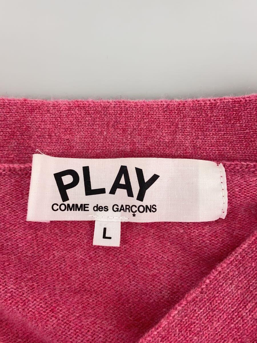 PLAY COMME des GARCONS◆カーディガン(薄手)/L/ウール/GRY/AZ-N080/AD2021_画像3