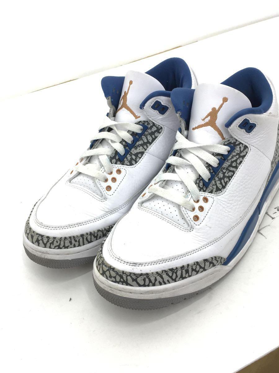 NIKE◆ハイカットスニーカー/26.5cm/WHT/コットン/CT8532-148/AIR JORDAN 3 RETRO Wiz_画像2