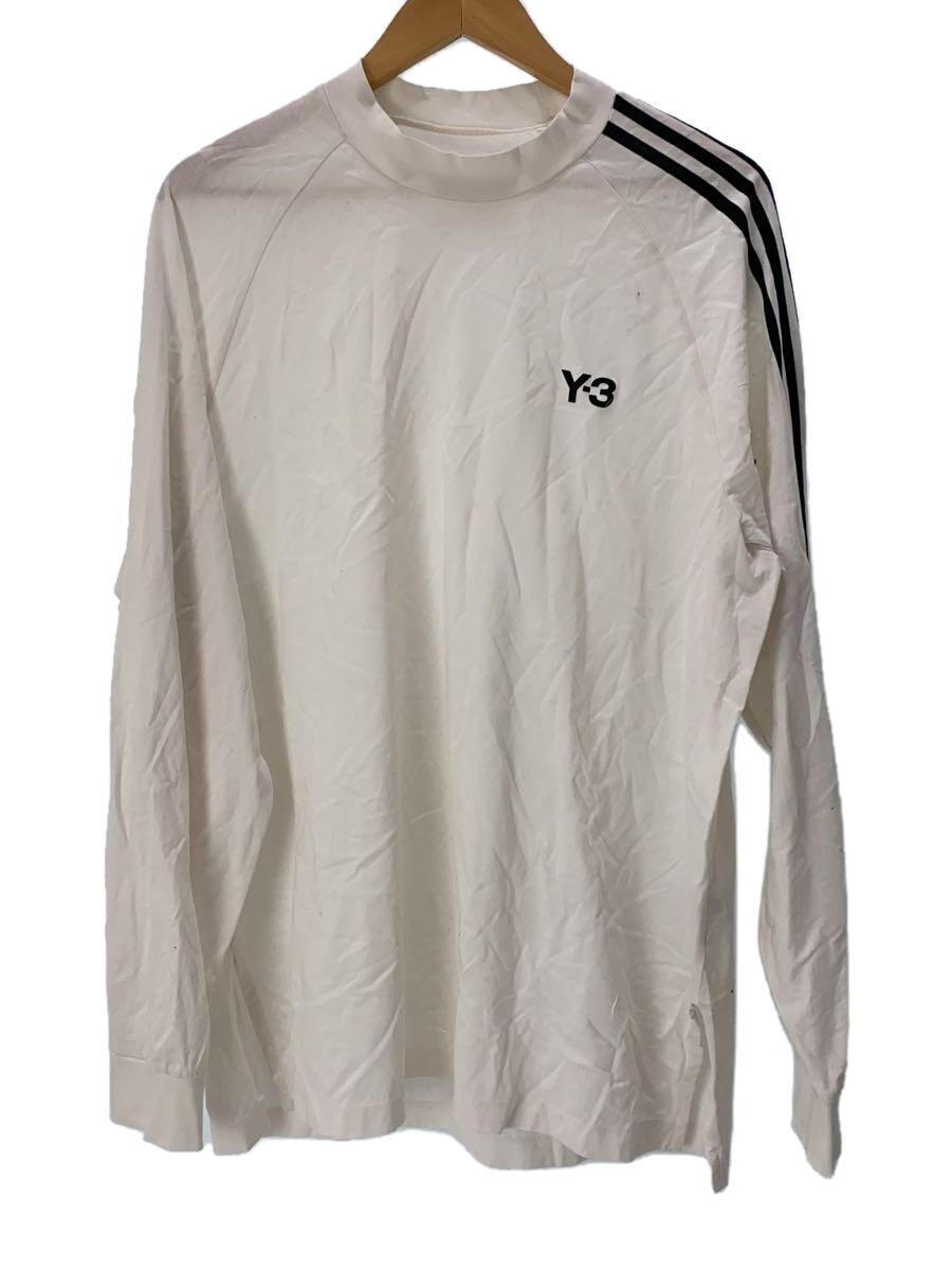 Y-3◆長袖Tシャツ/M/コットン/WHT/プリント/IA1421/襟ヨレ有_画像1