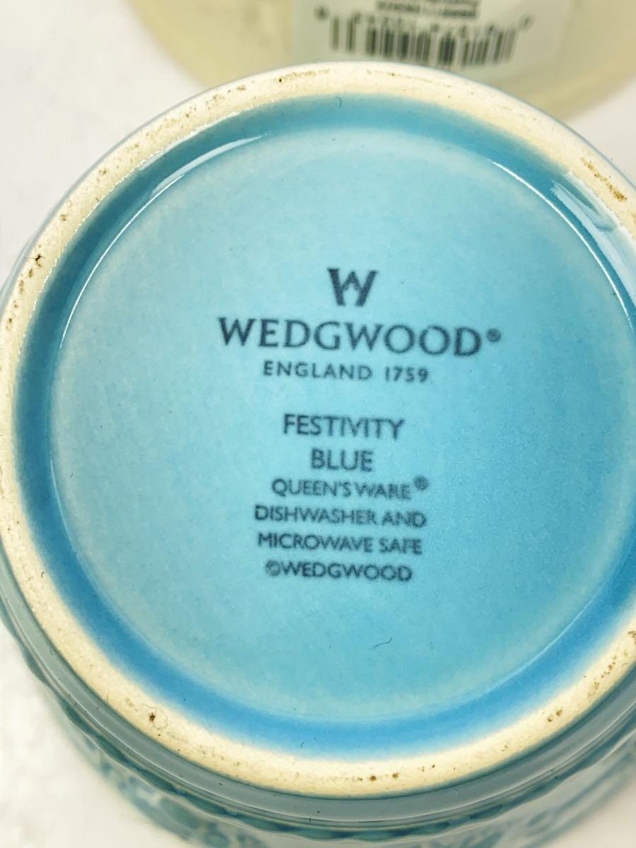 WEDGWOOD◆ペアマグカップ/2点セット/FESTIVITY/ブルー×ホワイト_画像5