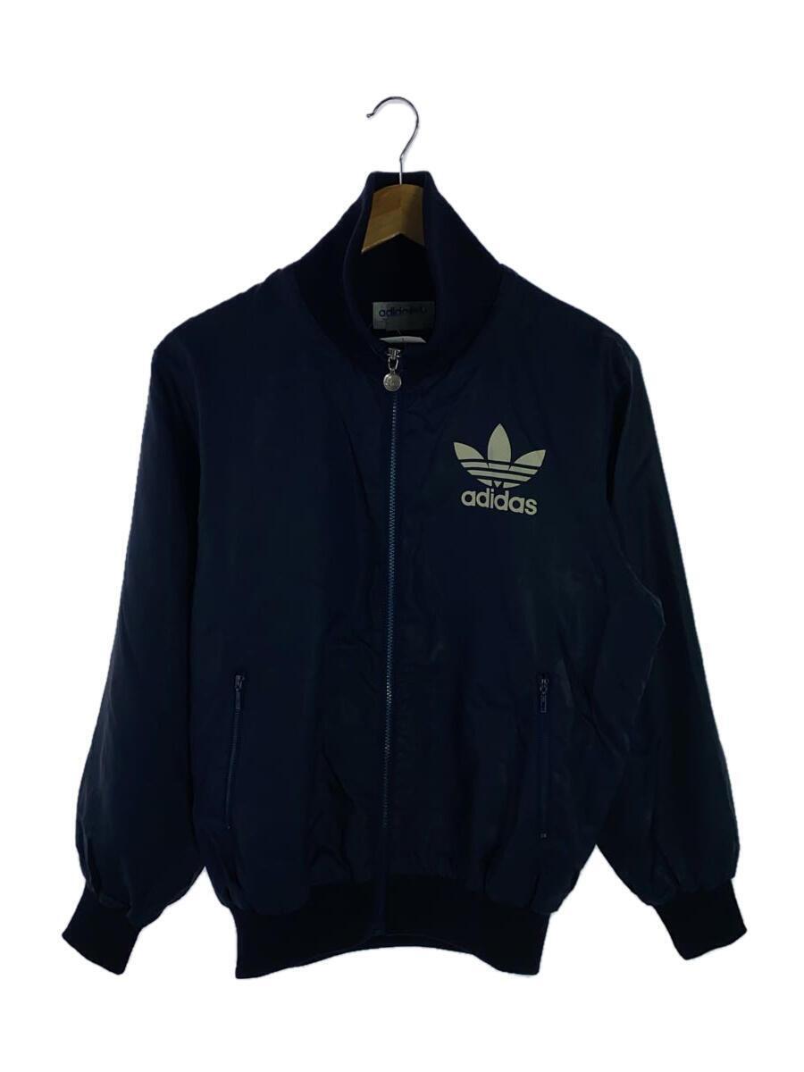 adidas◆ジャケット/M/ナイロン/ネイビー/80s/デサント社/ハイネック_画像1