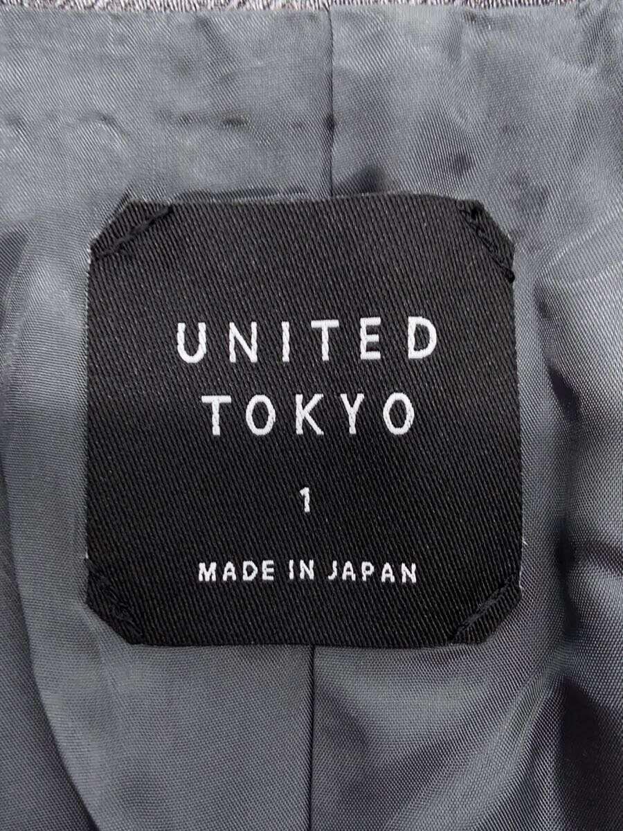 UNITED TOKYO◆テーラードジャケット/1/ポリエステル/GRY/無地/132653008_画像3