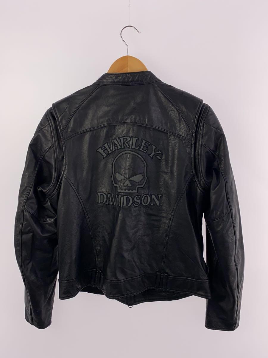 HARLEY DAVIDSON◆シングルライダースジャケット/XL/レザー/BLK_画像2