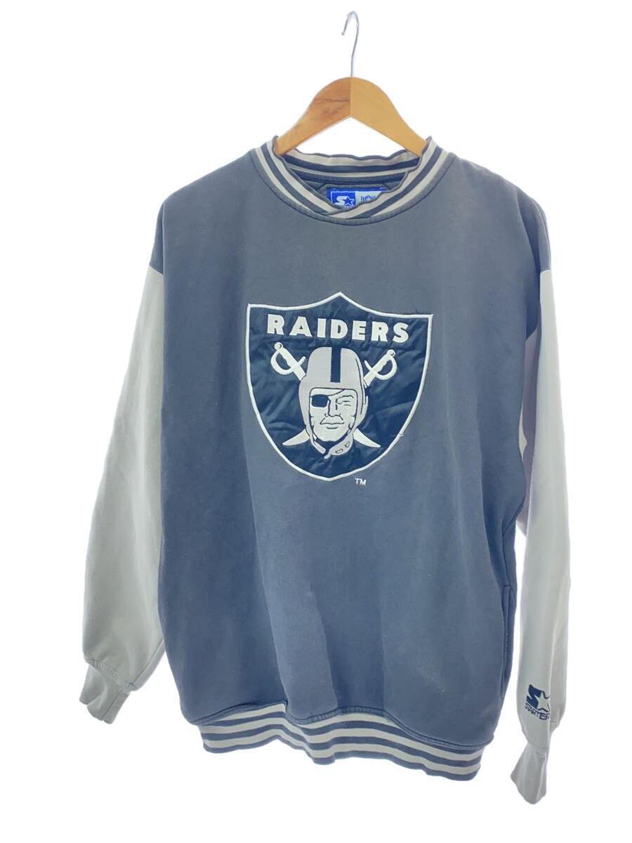 STARTER◆90s/青タグ/NFL/Raiders Creneck Sweatshirt/M/コットン/GRY/2452156の画像1