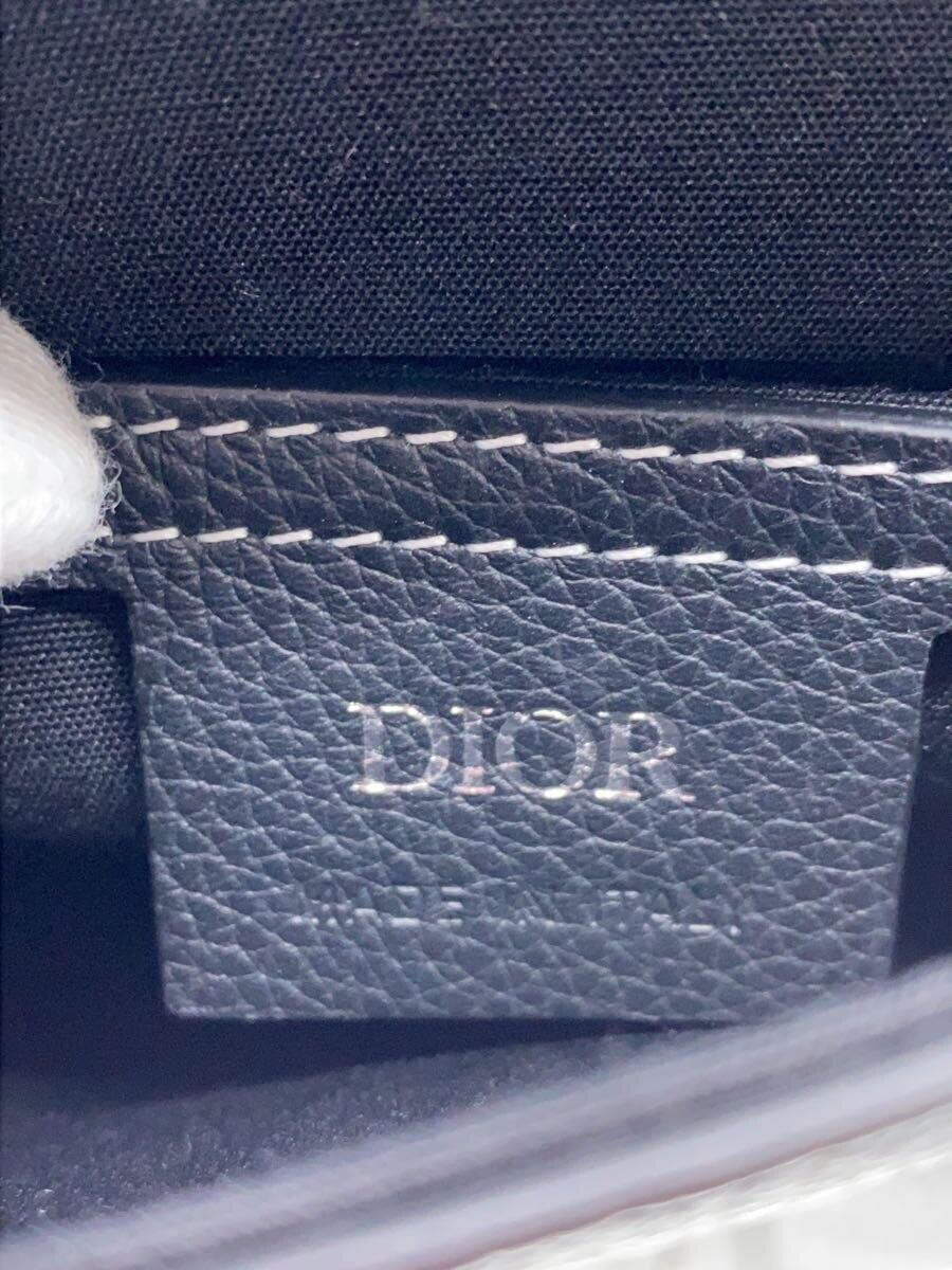 Dior HOMME◆グレイカーフスキンレザーサドルバーティカルポーチ/レザー/GRY/2ADCA446YKK_画像5