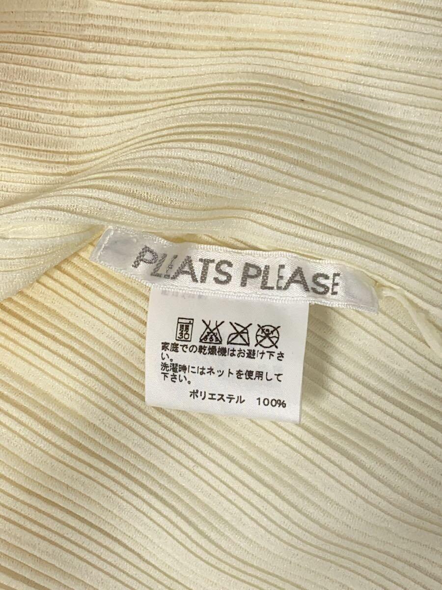 PLEATS PLEASE ISSEY MIYAKE◆カーディガン(薄手)/3/ポリエステル/WHT/PP23-FA351_画像3