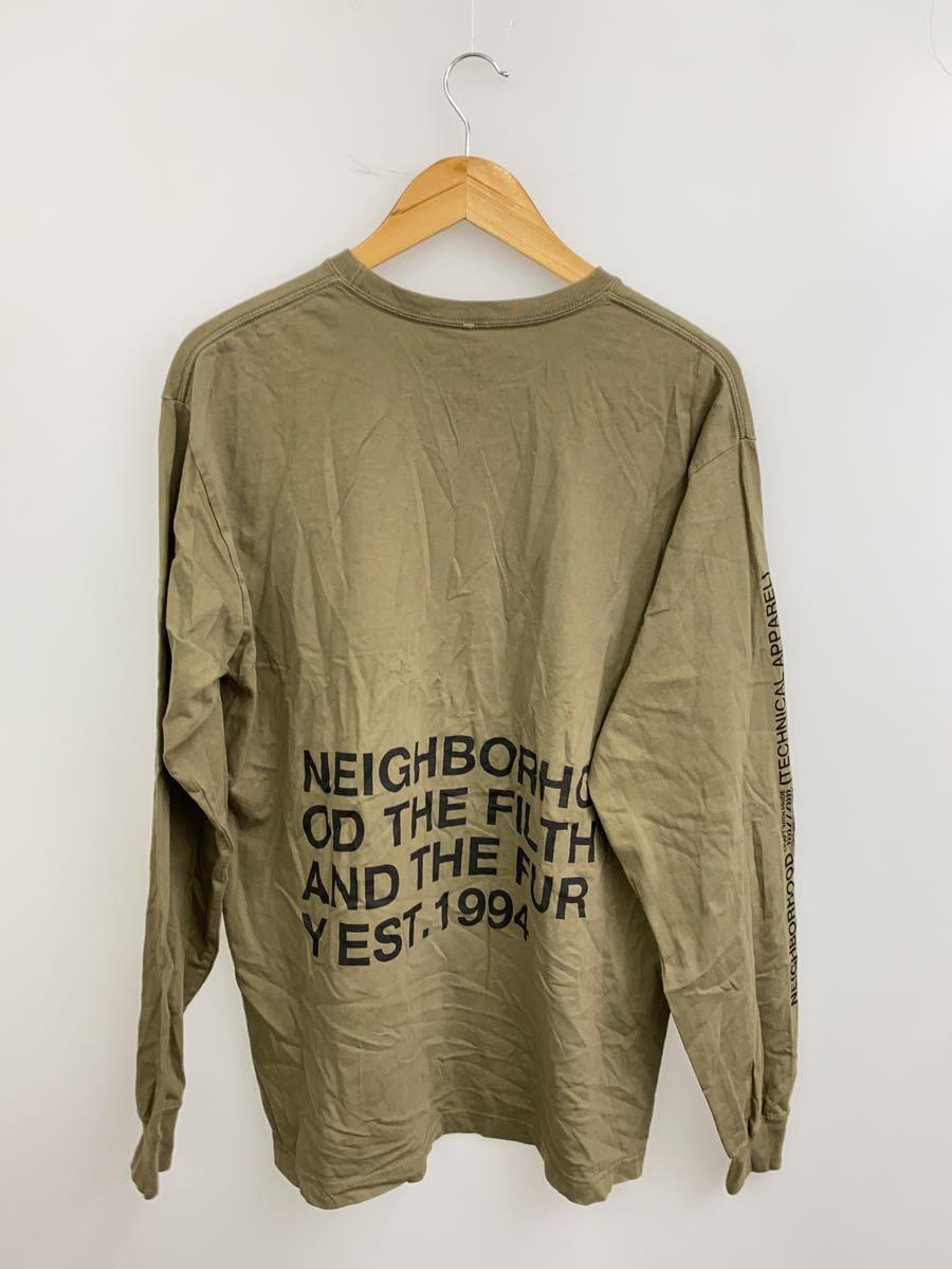 NEIGHBORHOOD◆長袖Tシャツ/L/コットン/KHK_画像2