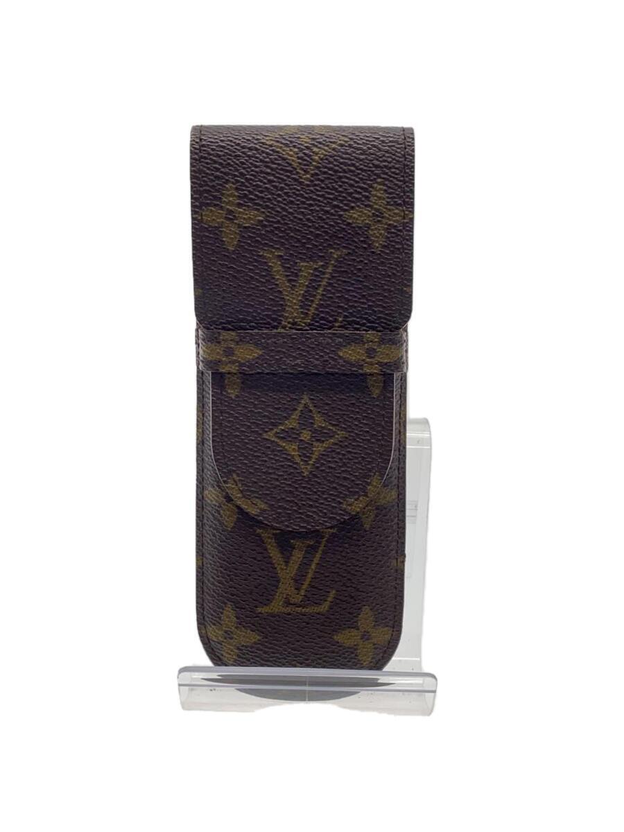 LOUIS VUITTON◆ペンケース/小物/レザー/BRW/モノグラム/メンズ/M62970_画像1