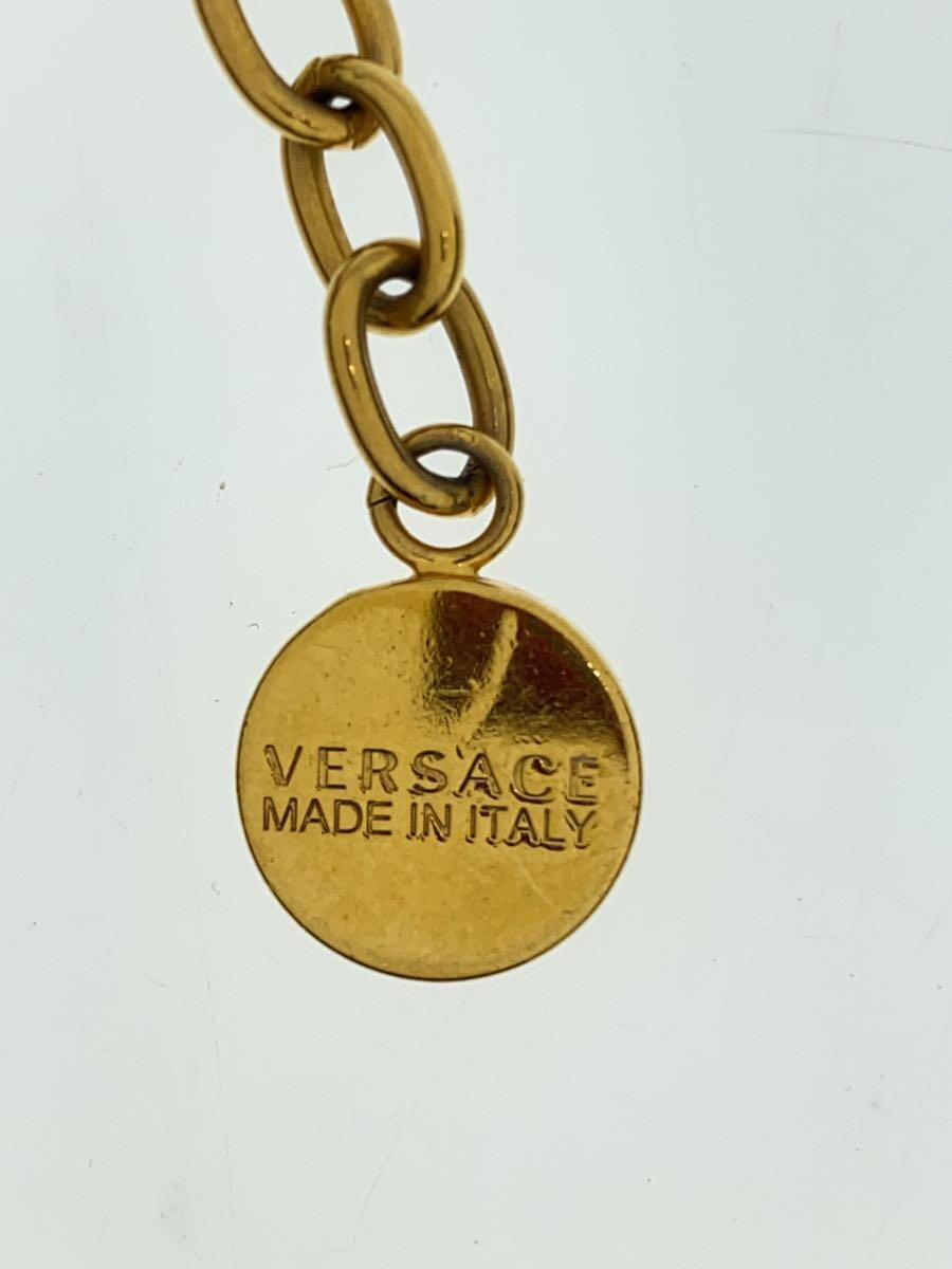 VERSACE◆ネックレス/-/ゴールド/トップ有/メンズ/クリスタルメデューサグレカネックレス/_画像4