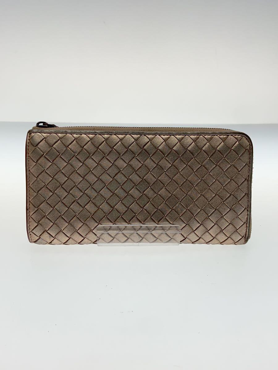 BOTTEGA VENETA◆長財布/レザー/PNK/無地/レディース/割れ有/ボッテガヴェネタ_画像1