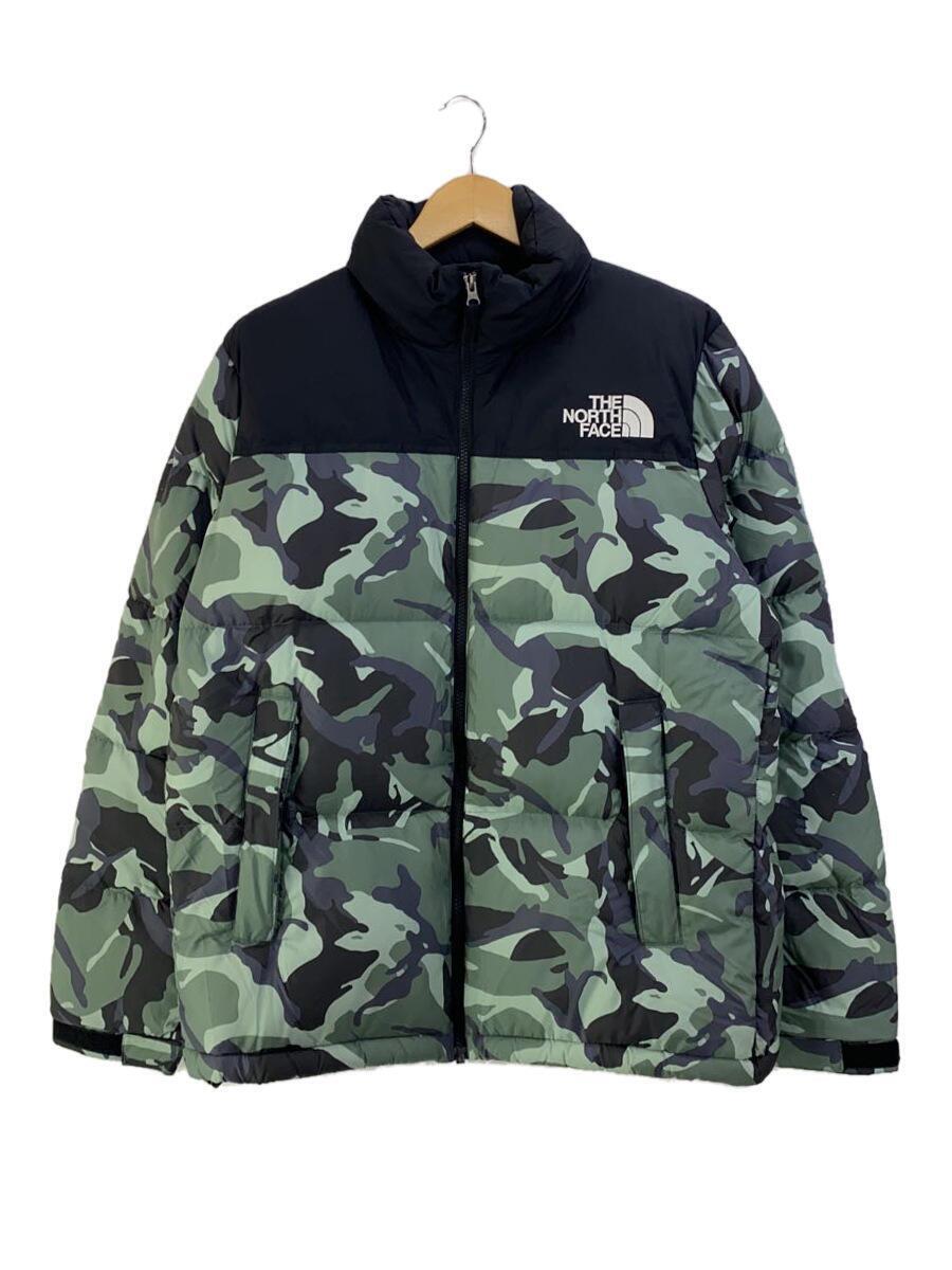 THE NORTH FACE◆NOVELTY NUPTSE JACKET_ノベルティーヌプシジャケット/L/ポリエステル/GRN/カモフラ_画像1