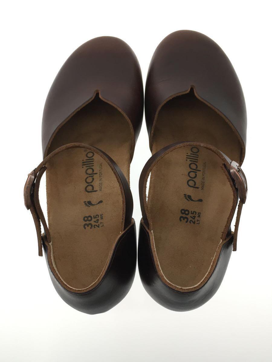 Papillio BIRKENSTOCK◆MARY/シューズ/24.5cm/BRW/レザー//_画像3