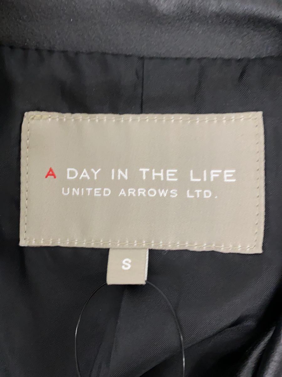 A DAY IN THE LIFE UNITED ARROWS◆ダブルライダースジャケット/S/山羊革/BLK/6225-648-0490_画像3