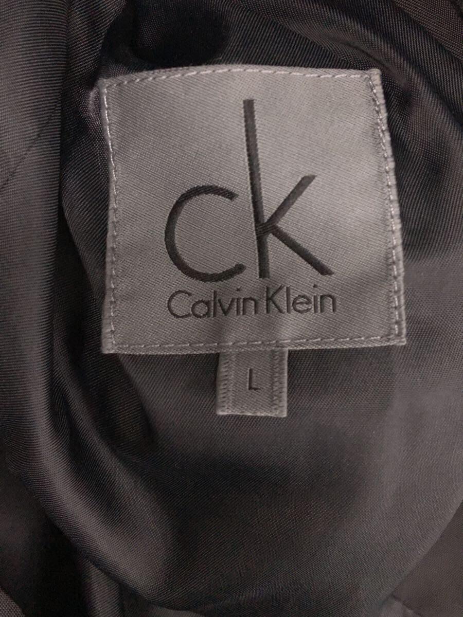 CK Calvin Klein◆モッズコート/L/ナイロン/BLK/無地_画像3