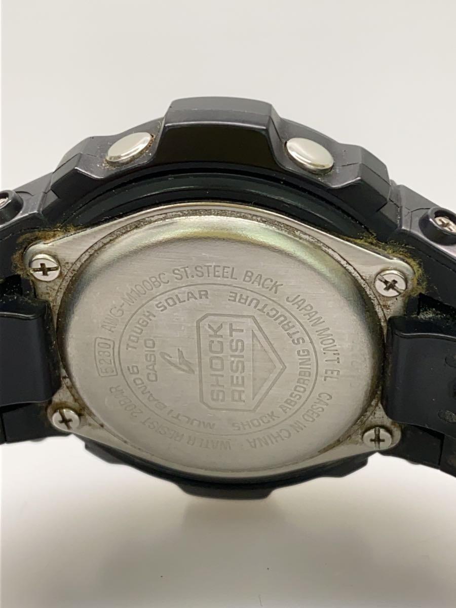 CASIO◆ソーラー腕時計・G-SHOCK/デジアナ/BLK/AWG-M100BC-2AJF_画像3