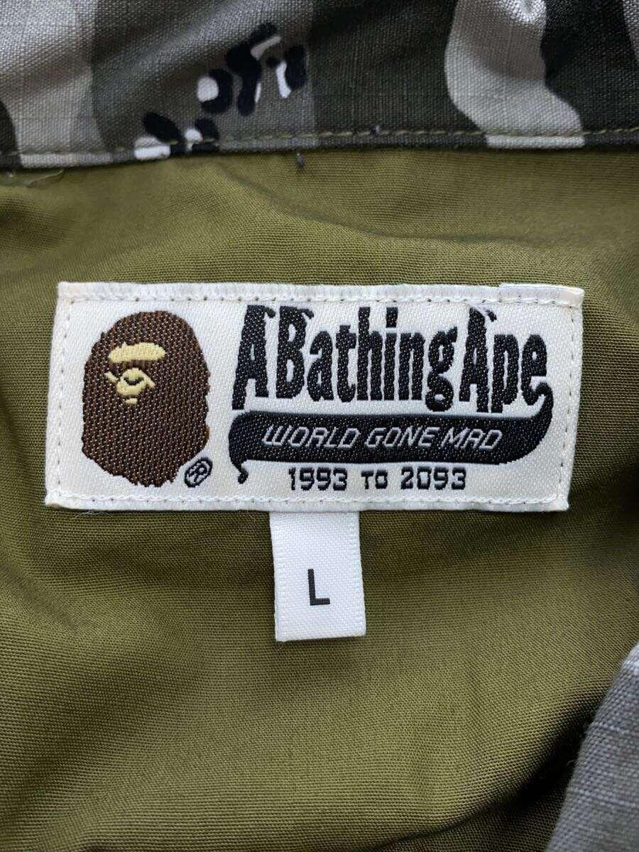 A BATHING APE◆ジャケット/L/コットン/GRN/カモフラ_画像3