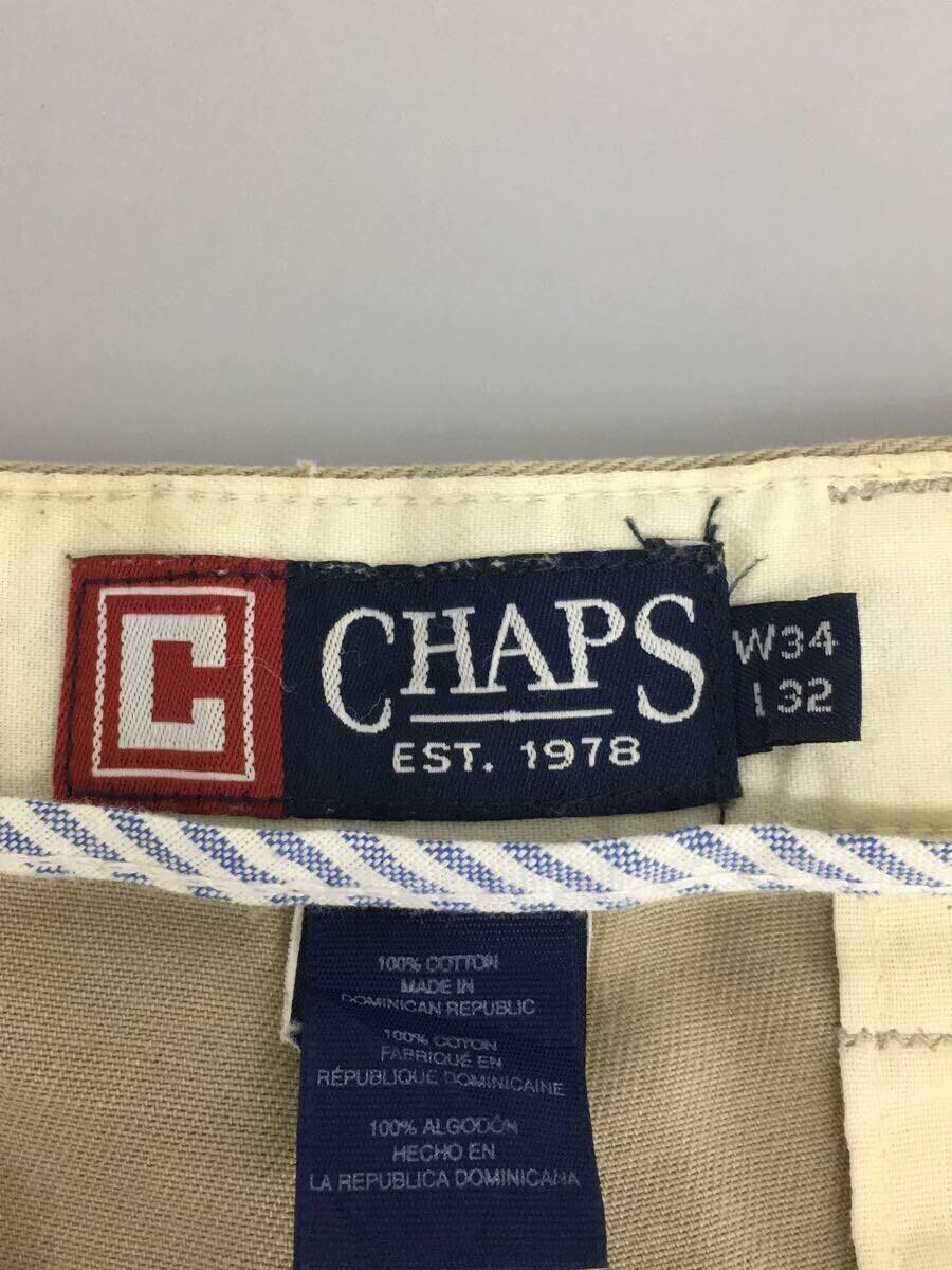 CHAPS RALPH LAUREN◆ボトム/34/コットン/BEG/無地//_画像4