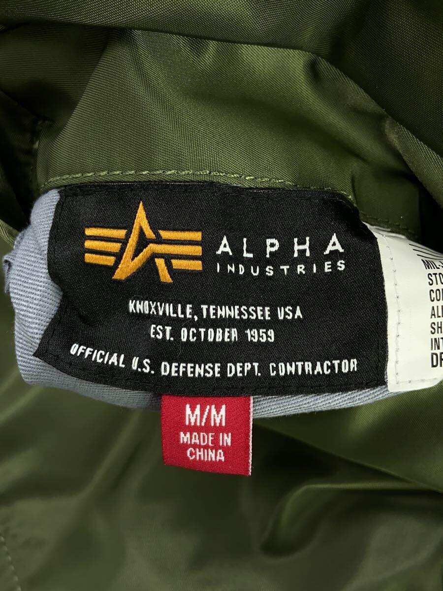 ALPHA INDUSTRIES◆フライトジャケット/M/ナイロン/GRN/MIL-J-82790J_画像3