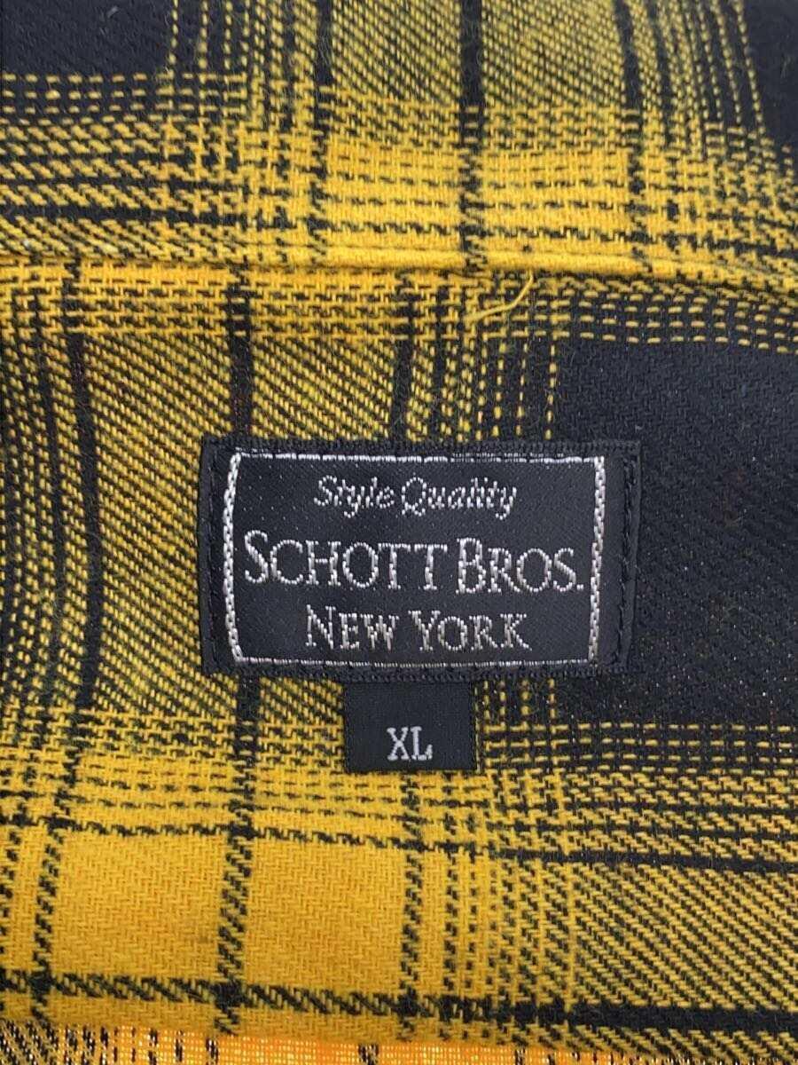 Schott◆長袖シャツ/XL/コットン/YLW/チェック/782-2220003