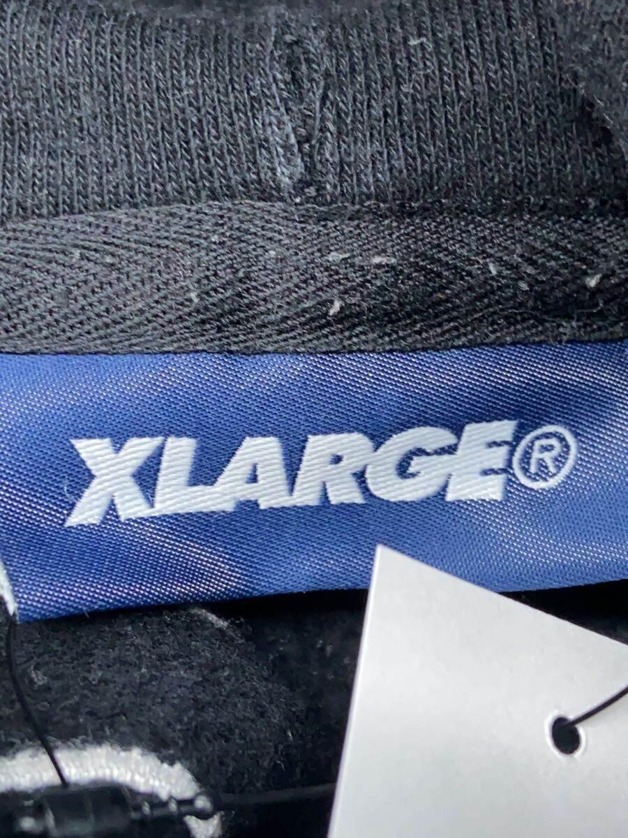X-LARGE◆パーカー/ロゴ刺繍/カンガルーポケット/L/コットン/BLK_画像3