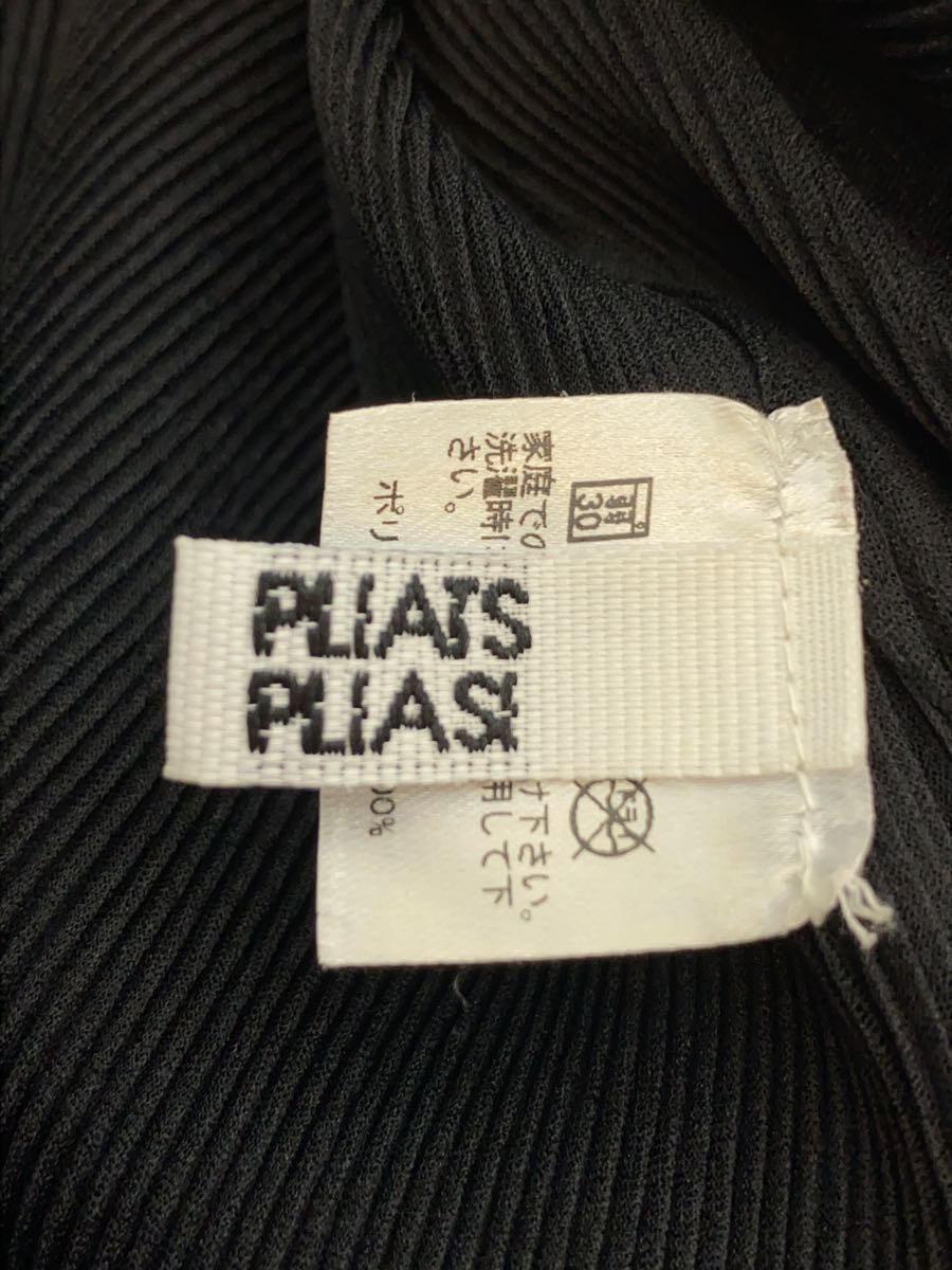 PLEATS PLEASE ISSEY MIYAKE◆プリーツポロシャツ/3/ポリエステル/BLK_画像3