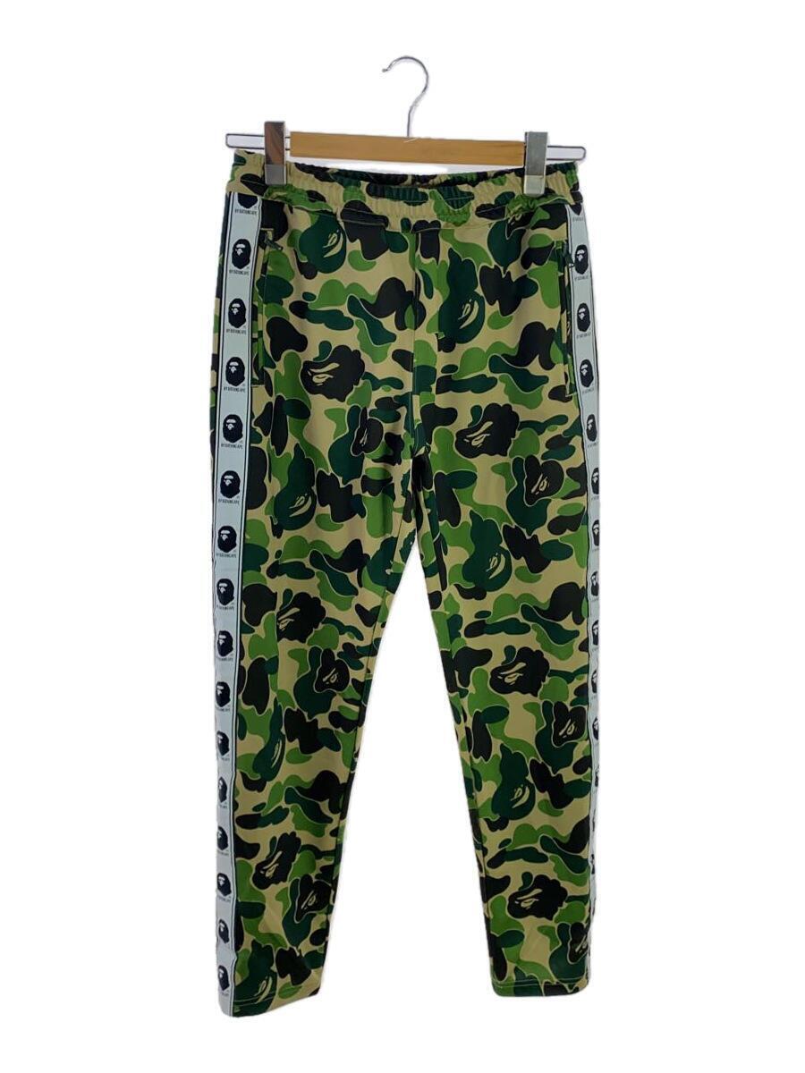 A BATHING APE◆ABC CAMO JERSEY PANTS/ストレートパンツ/001PTJ201007M/ポリエステル/グリーン_画像1