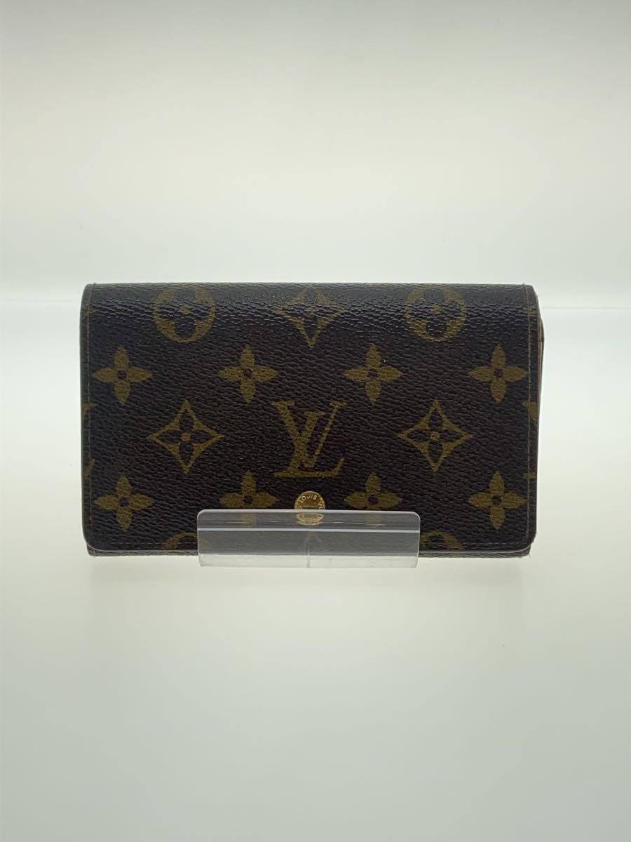 LOUIS VUITTON◆ポルト・モネ・ビエ・トレゾール_モノグラム・キャンバス_BRW/PVC/BRW/レディース_画像1