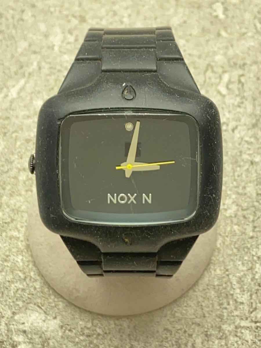 NIXON◆クォーツ腕時計/アナログ/ラバー/BLK_画像1