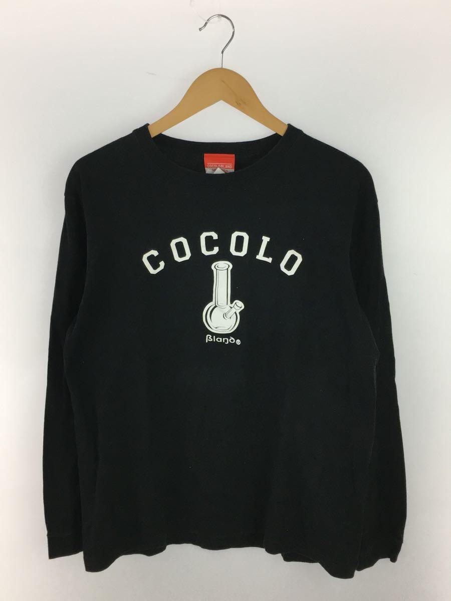 COCOLO BLAND◆BONGボング ビッグロゴ/長袖Tシャツ/L/コットン/BLK/黒_画像1