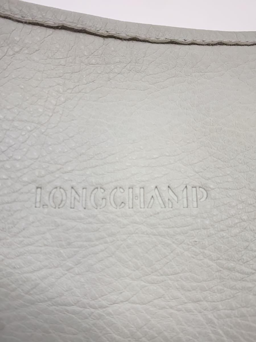 LONGCHAMP◆ショルダーバッグ/レザー/WHT/無地_画像5