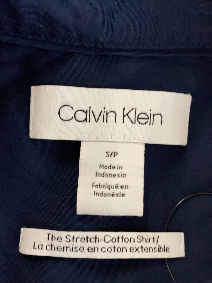 Calvin Klein◆長袖シャツ/S/コットン/NVY/無地/23878_画像3