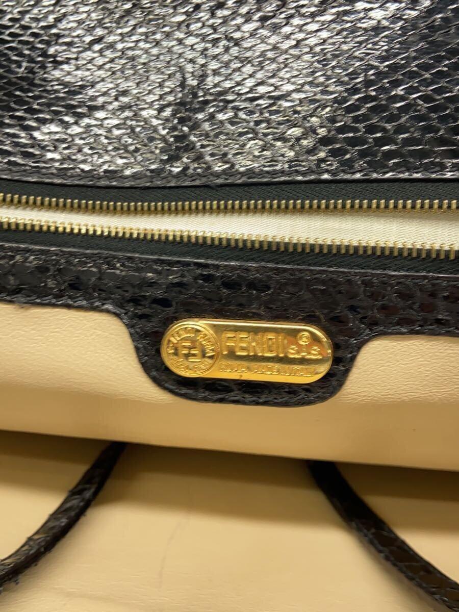 FENDI◆パイソン/ベルテッド/FFロゴ/トートバッグ/ブラック/ベージュ/15507_画像5