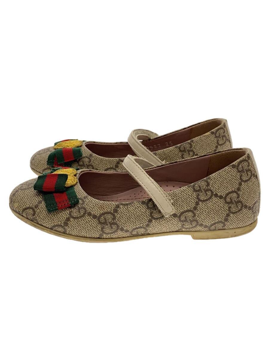 GUCCI* ribbon /GG pattern / Kids shoes /-/-/BEG/418997/ sole decrease have /. scratch have 